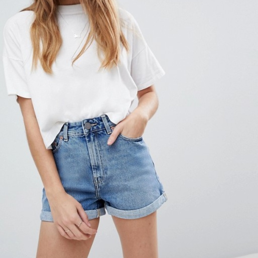 ❗️SOLD on eBay❗️ASOS High Rise Denim Mom Shorts 6 - Picture 1 of 8